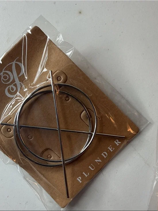 Plunder Silver Circle & Cross Pin Hair Clips Set of Two NWT - Picture 6 of 6